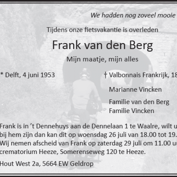 Rouwadvertentie Volkskrant