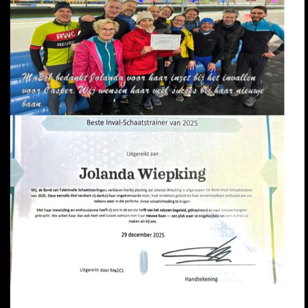 MA2c1 bedankt Jolanda Wiepking